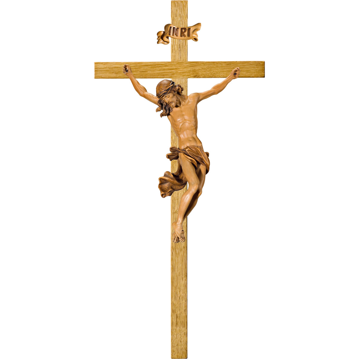 Cristo Barroco en cruz de roble